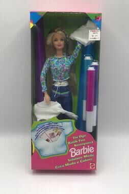 Vintage 1998 Tie Dye Barbie Doll NIB Mattel 20504 Blonde Batik Fun Sealed